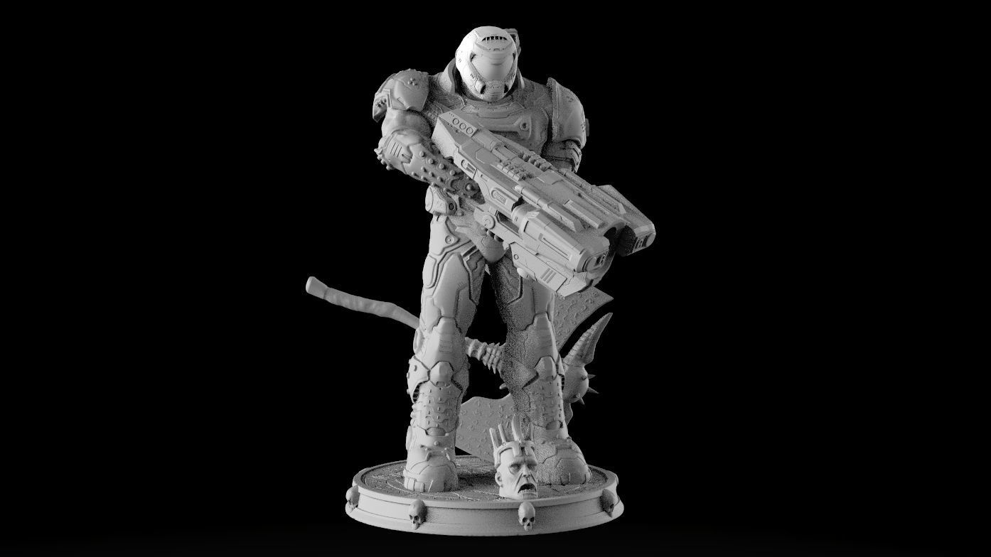 DOOM SLAYER WHITH BGF 3D print model_29