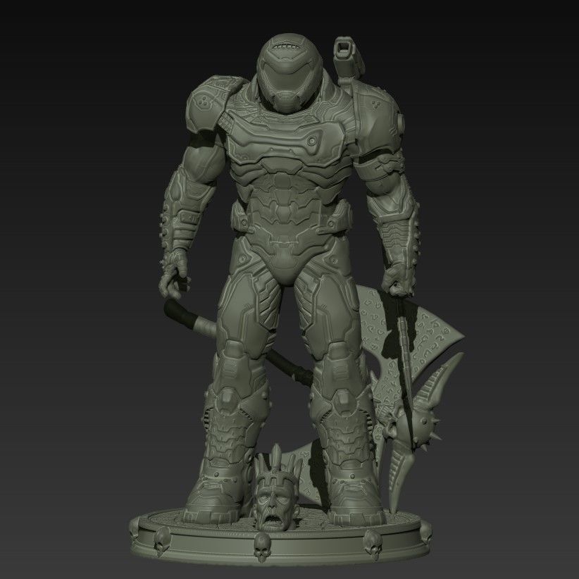 DOOM SLAYER WHITH BGF 3D print model_48