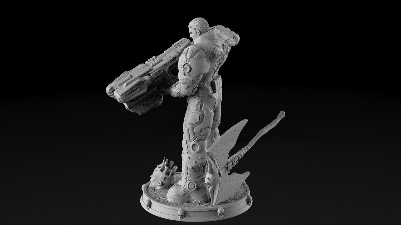 DOOM SLAYER WHITH BGF 3D print model_25