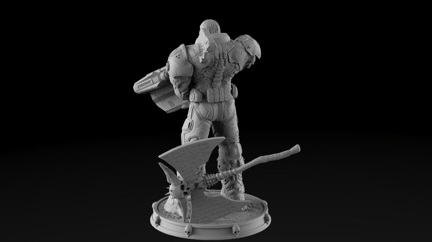 DOOM SLAYER WHITH BGF 3D print model_27