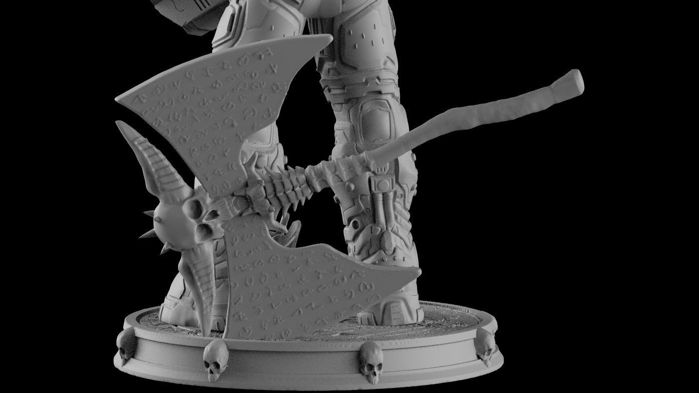 DOOM SLAYER WHITH BGF 3D print model_45