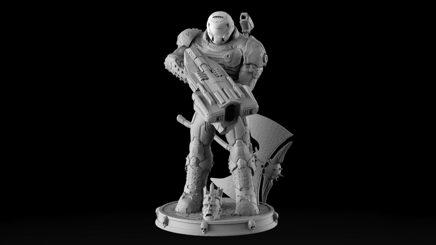 DOOM SLAYER WHITH BGF 3D print model_36