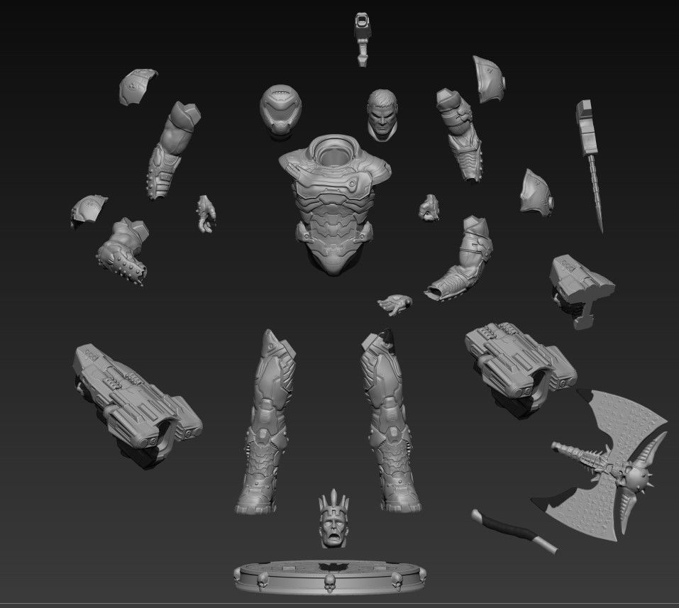 DOOM SLAYER WHITH BGF 3D print model_59