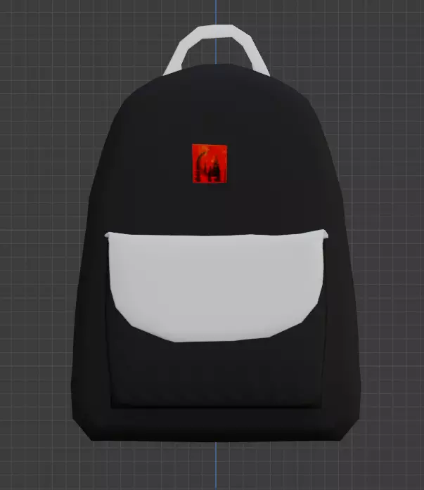 simple backpack with Moons logo Free low-poly 3D model