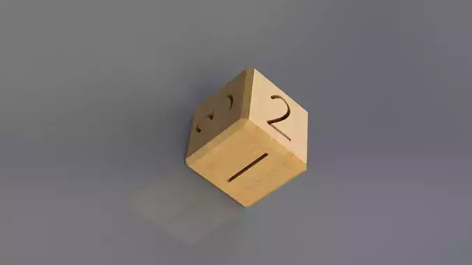 Dice model wooden cube
