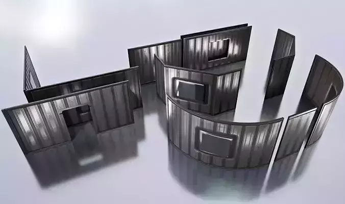 sci fi walls - modular Low-poly 3D model