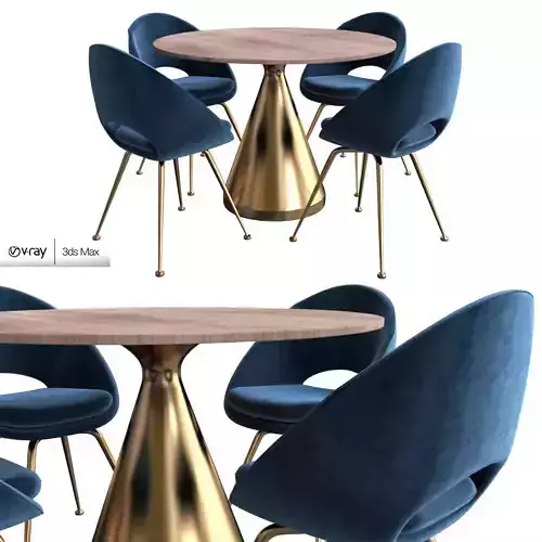 Silhouette Pedestal Round Dining Table