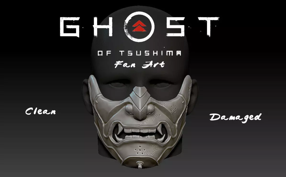 Sakai Mask Ghost of Tsushima Mask 3D print model_0