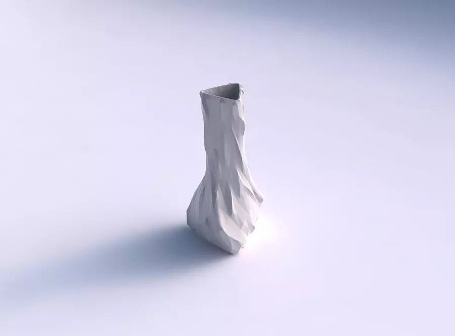 Vase twist puffy triangle with low-polygon 3D print model