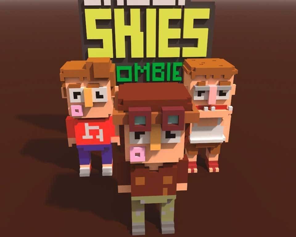 Shooty Zombies Voxel 3D Game Assets Low-poly 3D model_1