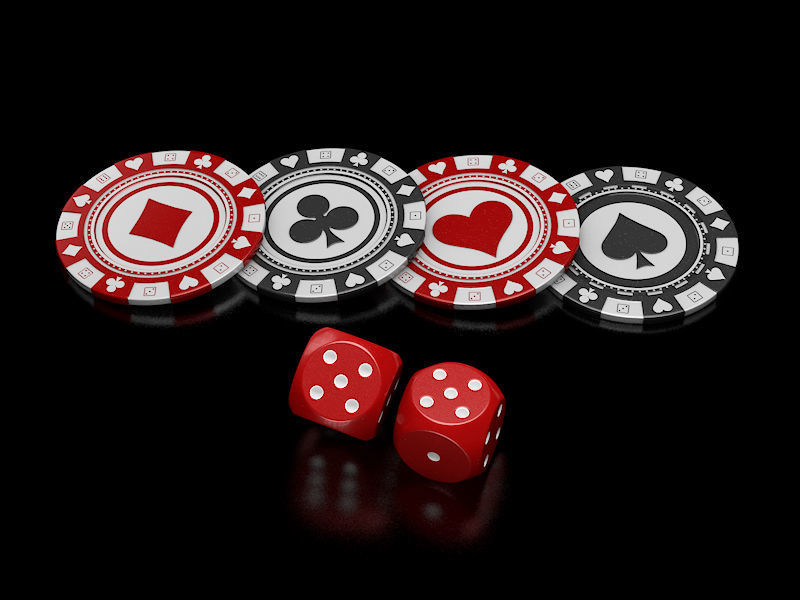 3d illustration Pocker Chips 3D model_2