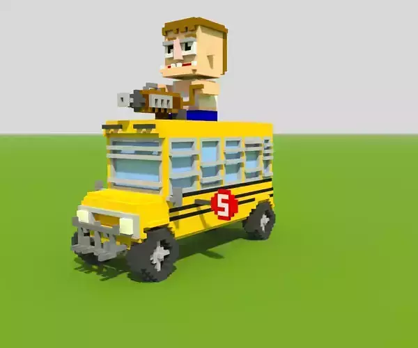School Bus and Character