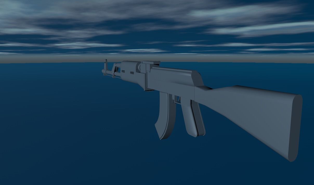 AK-47 ak - rifle Low-poly 3D model_5
