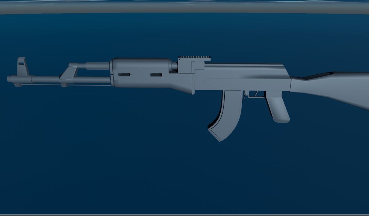 AK-47 ak - rifle Low-poly 3D model_6