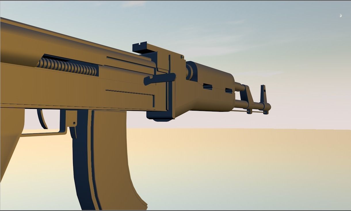 AK-47 ak - rifle Low-poly 3D model_2