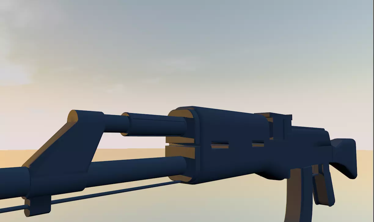 AK-47 ak - rifle Low-poly 3D model_0