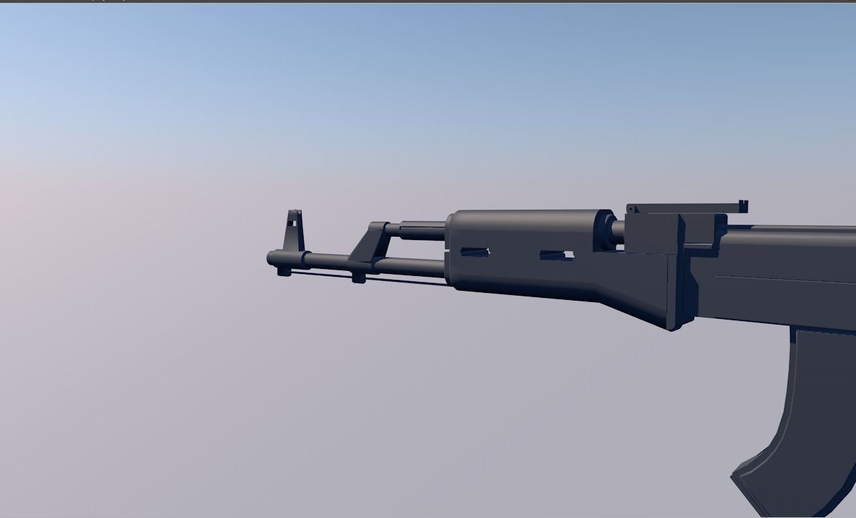 AK-47 ak - rifle Low-poly 3D model_4