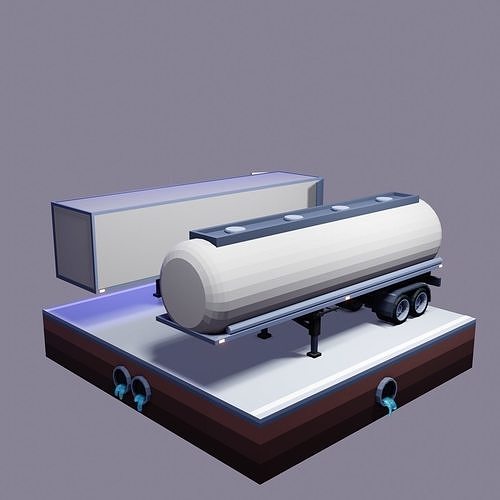 Truck Trailers Low-poly 3D model