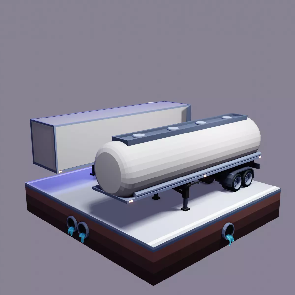 Truck Trailers Low-poly 3D model