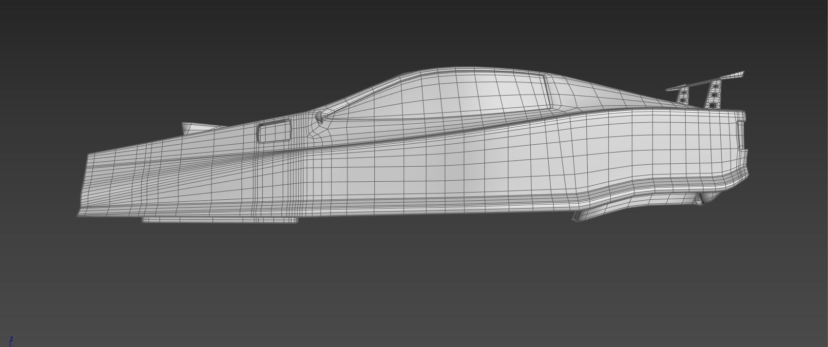 Scifi cyberpunk car Low-poly 3D model_6