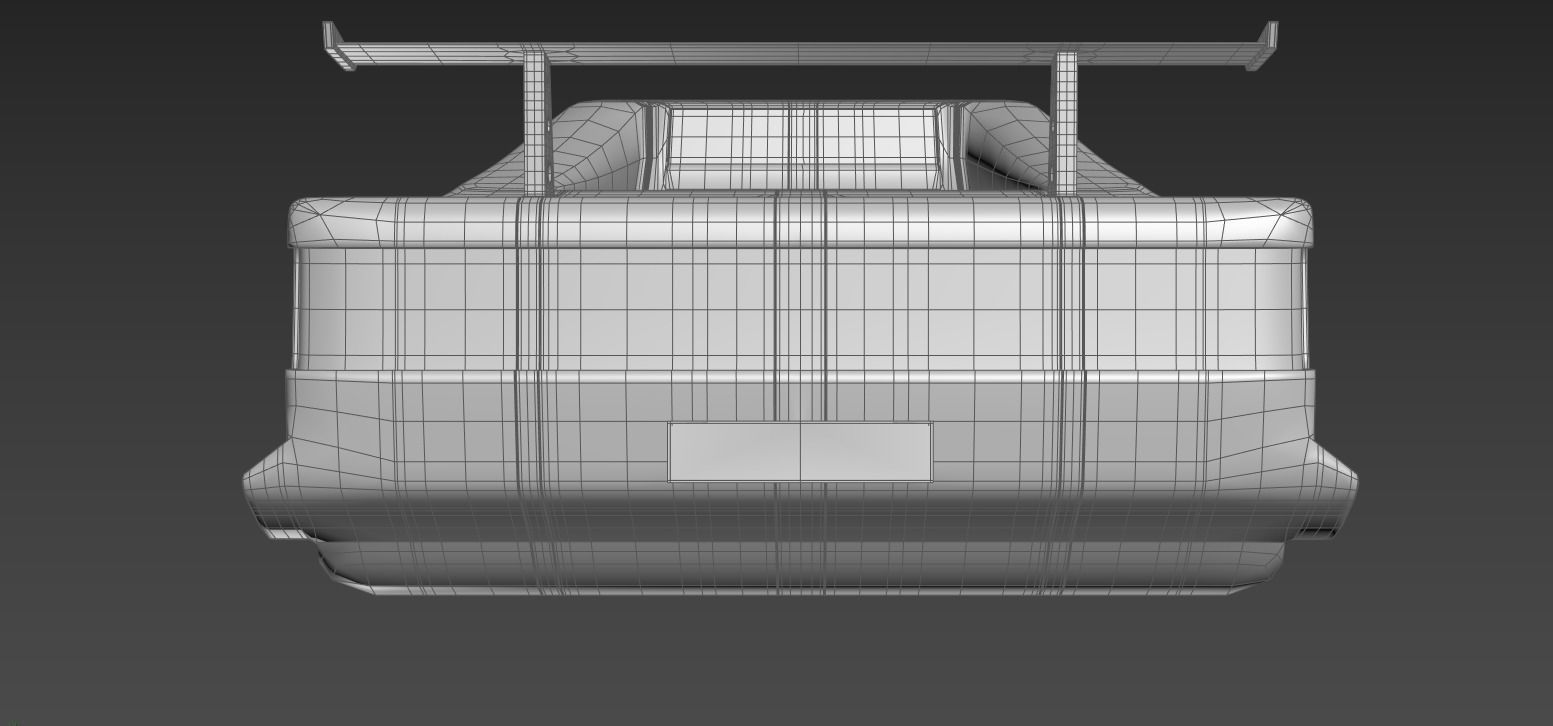 Scifi cyberpunk car Low-poly 3D model_7