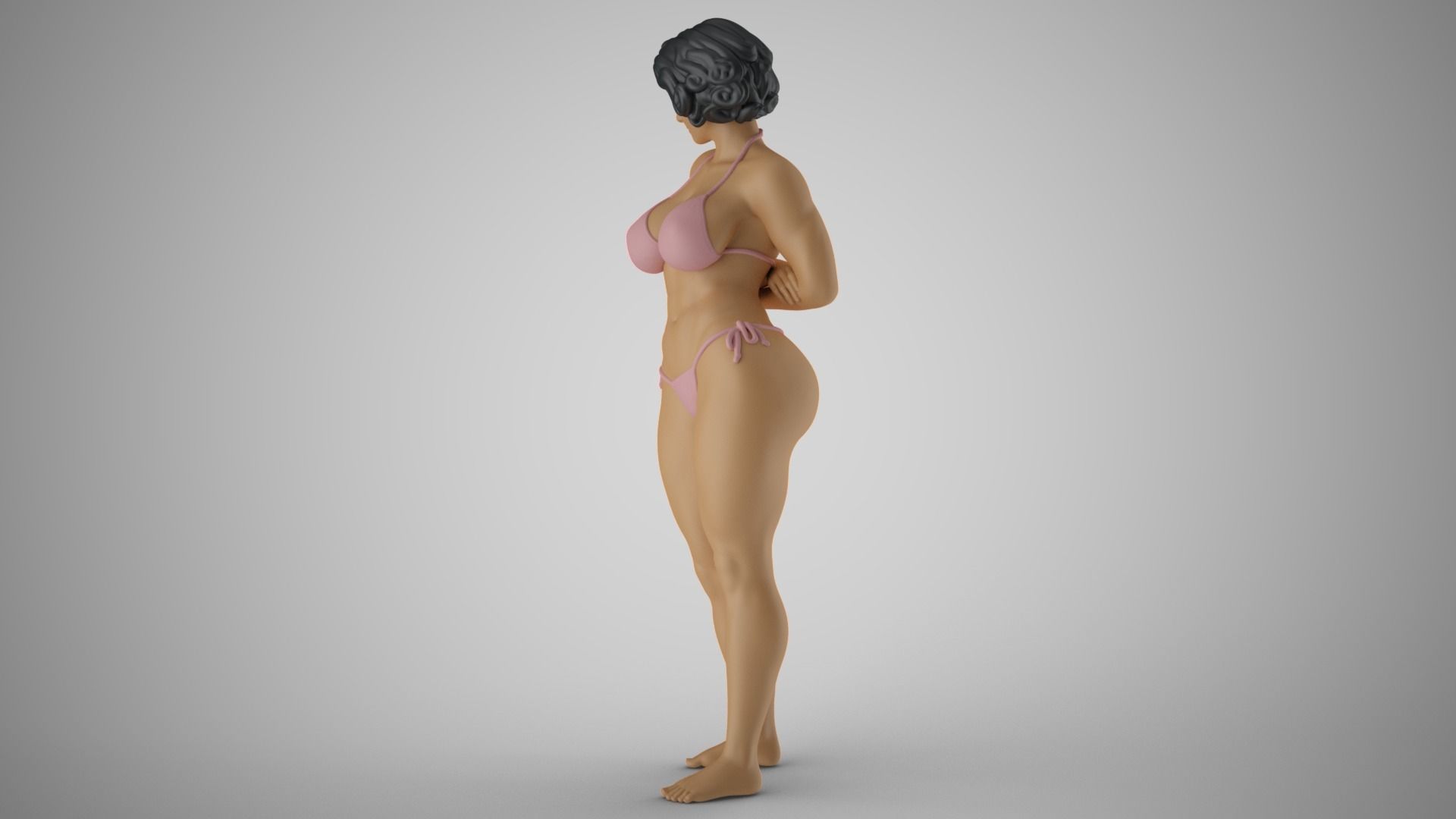 Woman Watching the  Sunset 3D print model_5