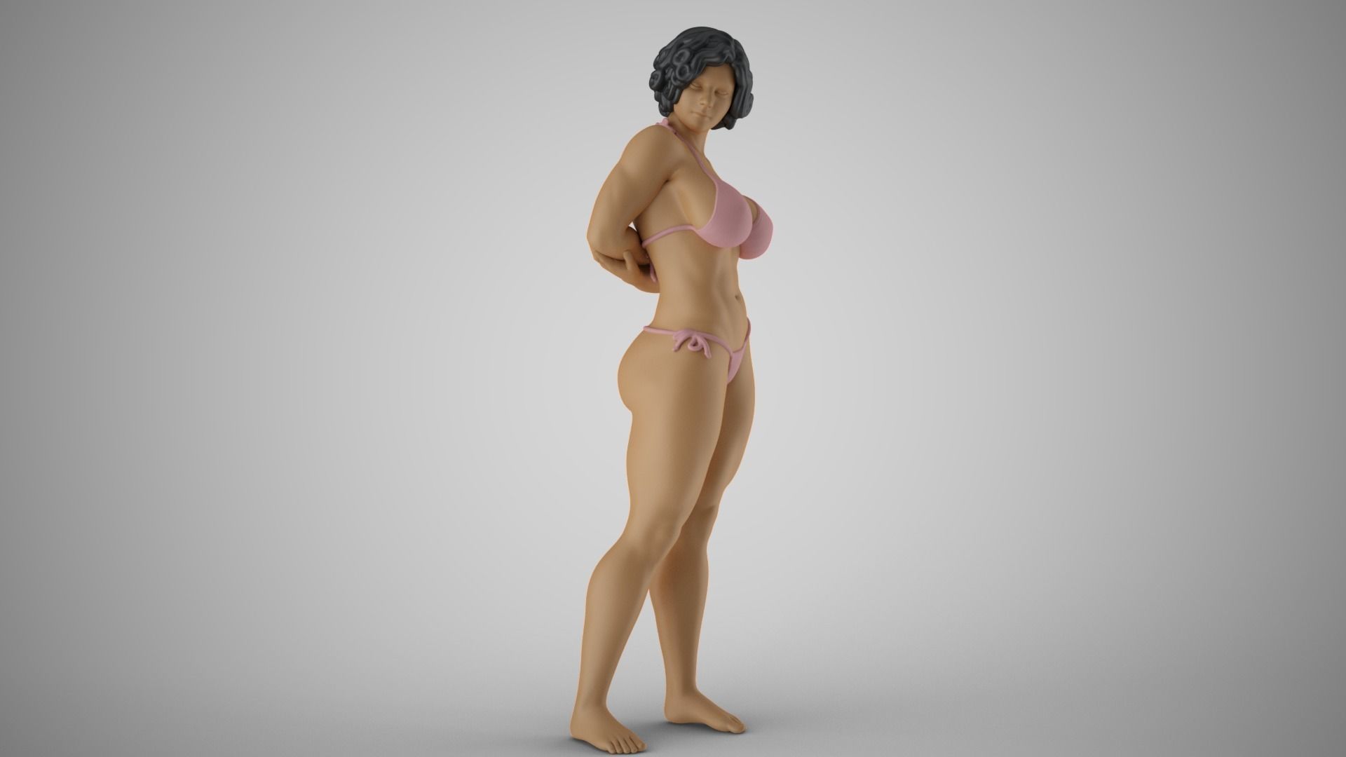 Woman Watching the  Sunset 3D print model_10