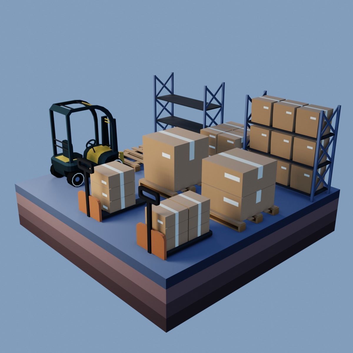 Low poly storage assets Low-poly 3D model_2