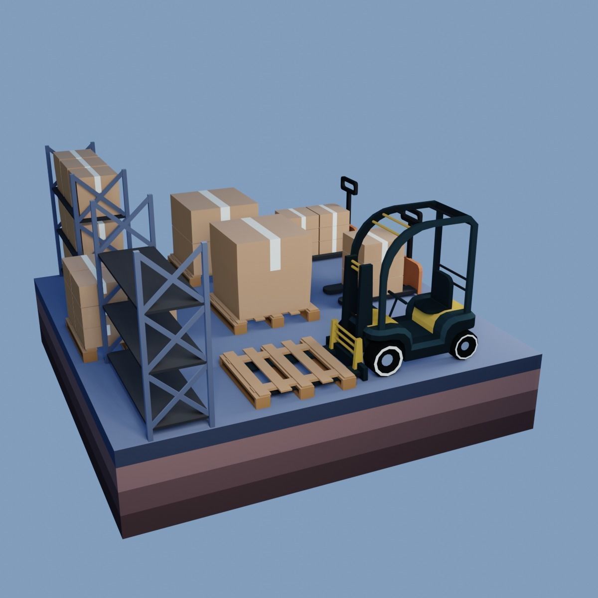 Low poly storage assets Low-poly 3D model_4