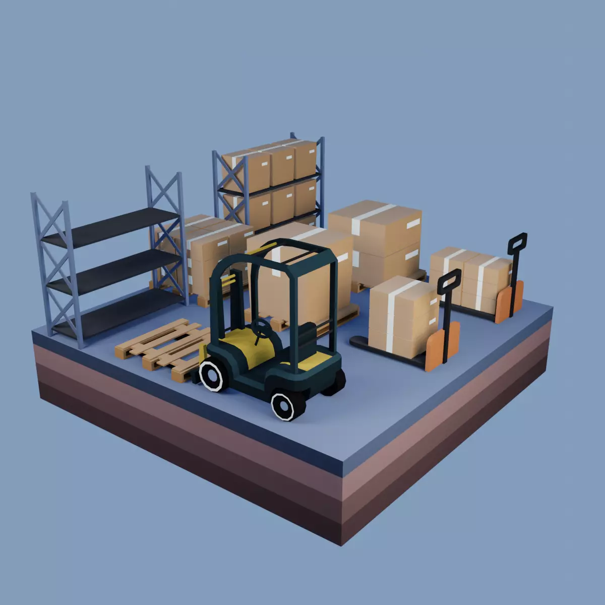 Low poly storage assets Low-poly 3D model_0