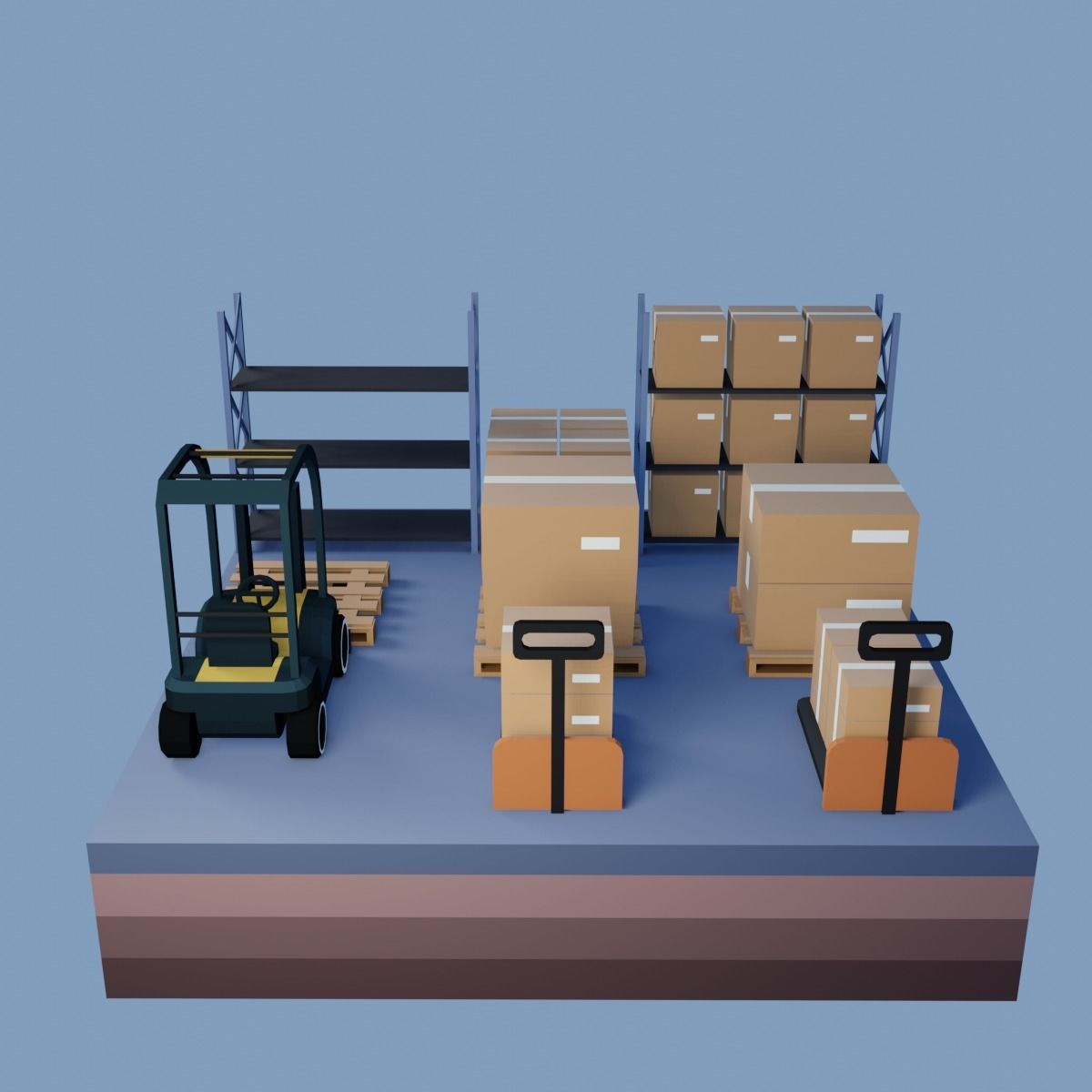Low poly storage assets Low-poly 3D model_1