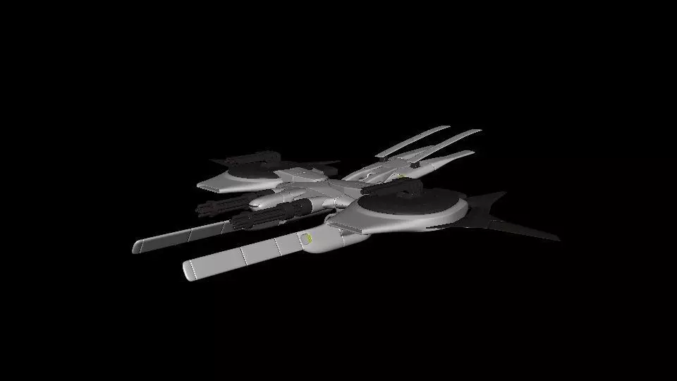 Spaceship Low-poly 3D model_0