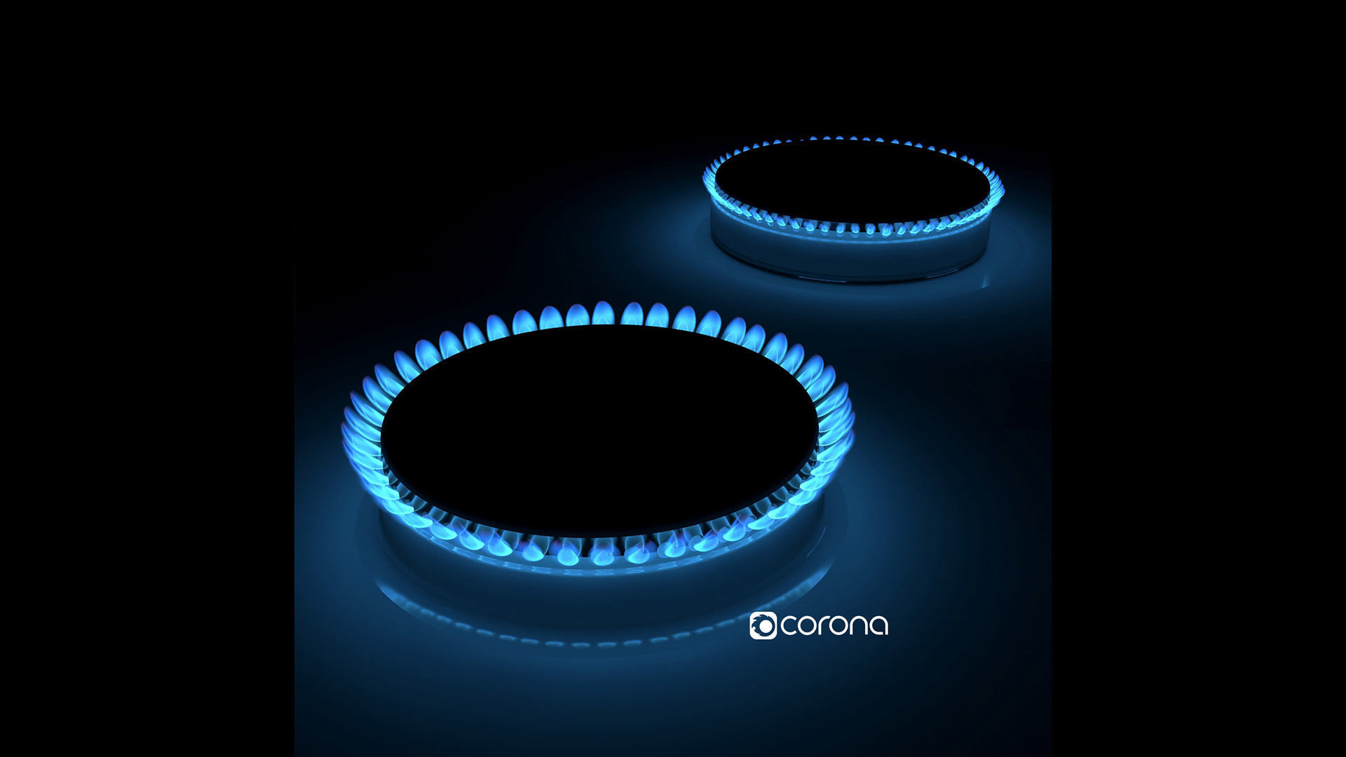 Gas hob flame 3D model_2