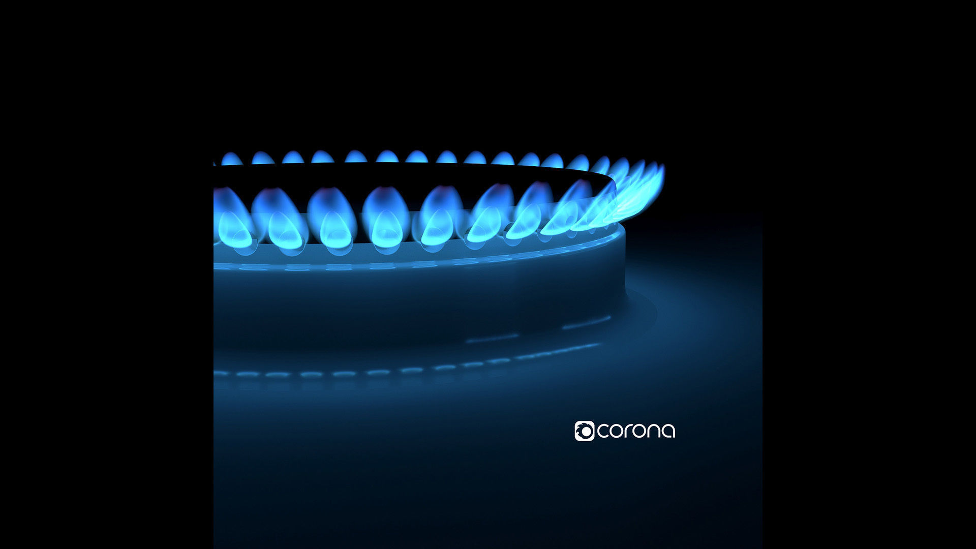 Gas hob flame 3D model_1