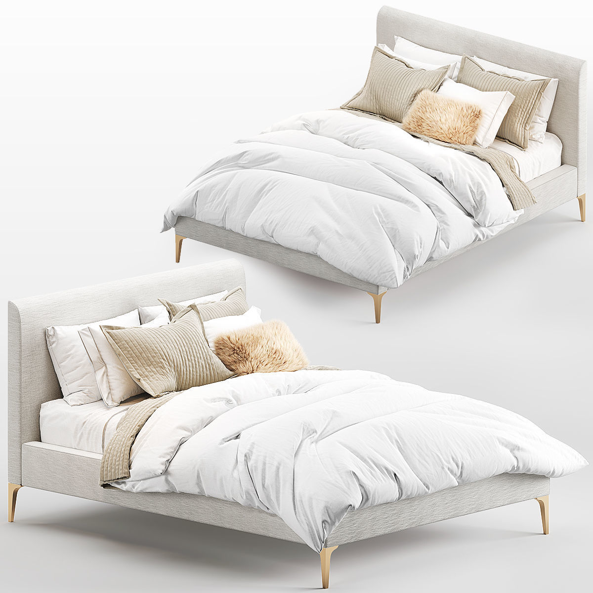 West Elm Andes bed 3D model CGTrader