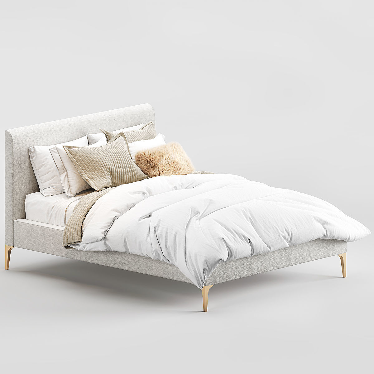 West Elm Andes bed 3D model_3