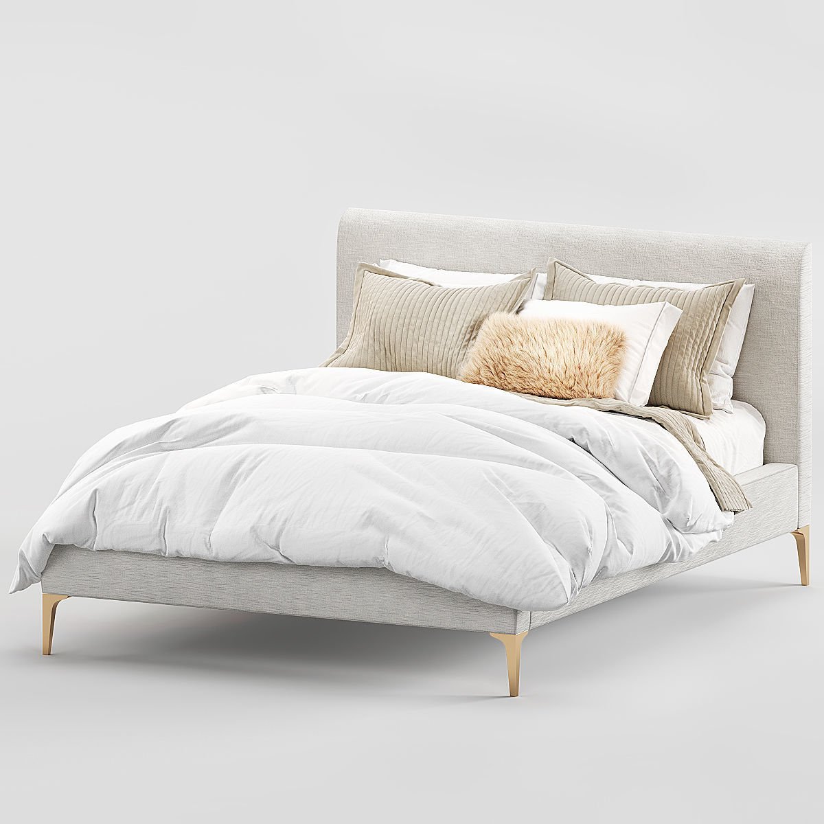 West Elm Andes bed 3D model_4