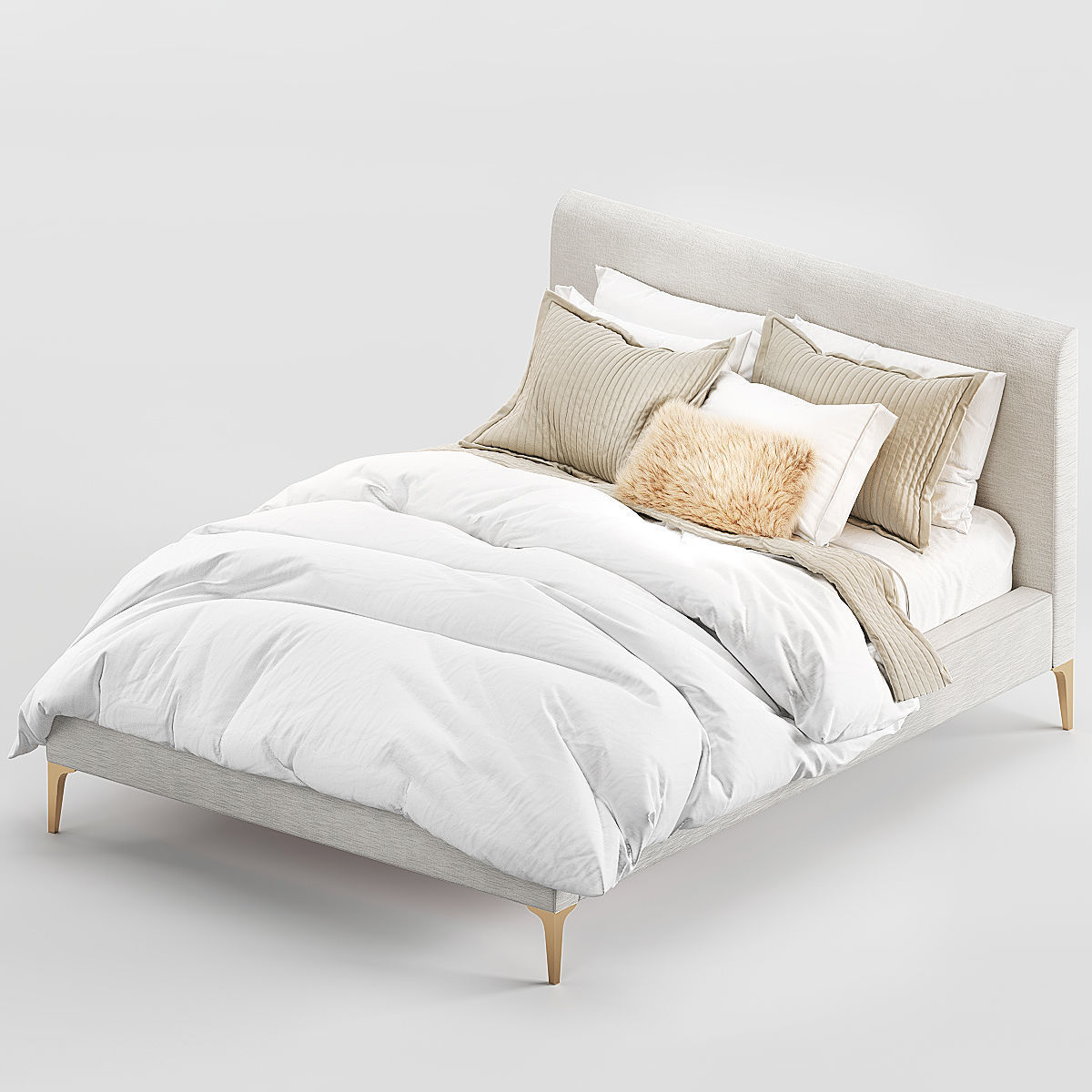West Elm Andes bed 3D model_1