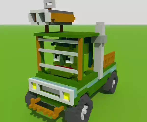 Zombie Truck and Zombie Character for Apocalyptic Game