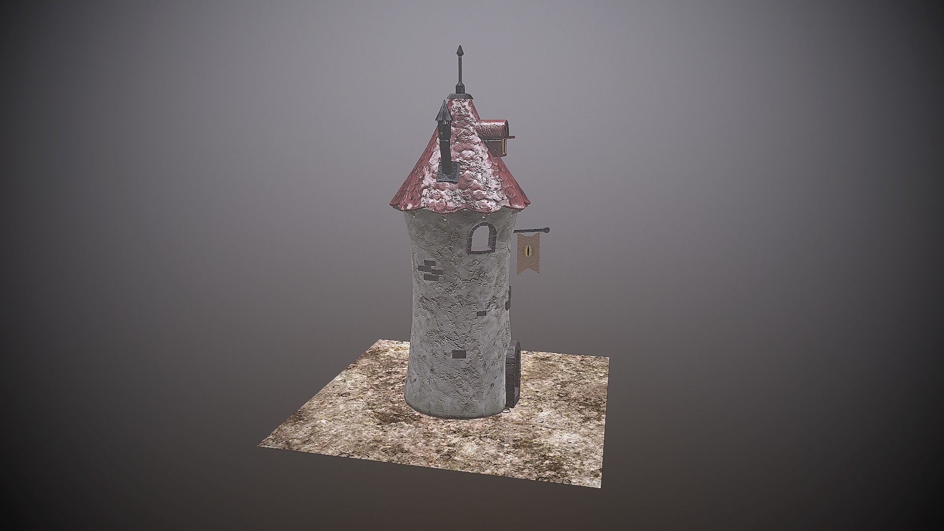 Stylized Tower lowpoly game ready Low-poly 3D model_3