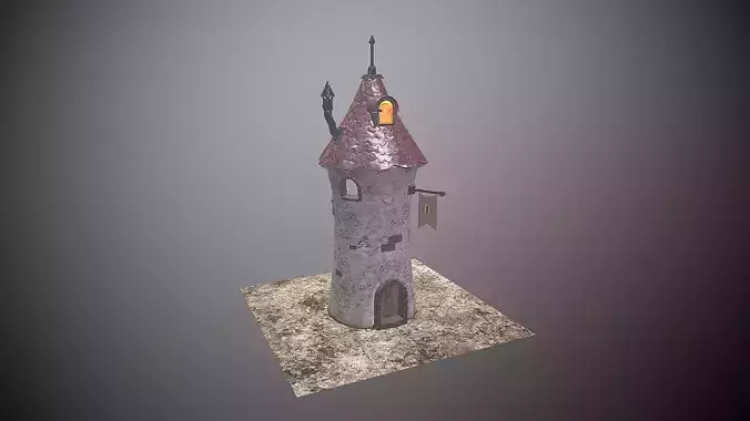 Stylized Tower lowpoly game ready