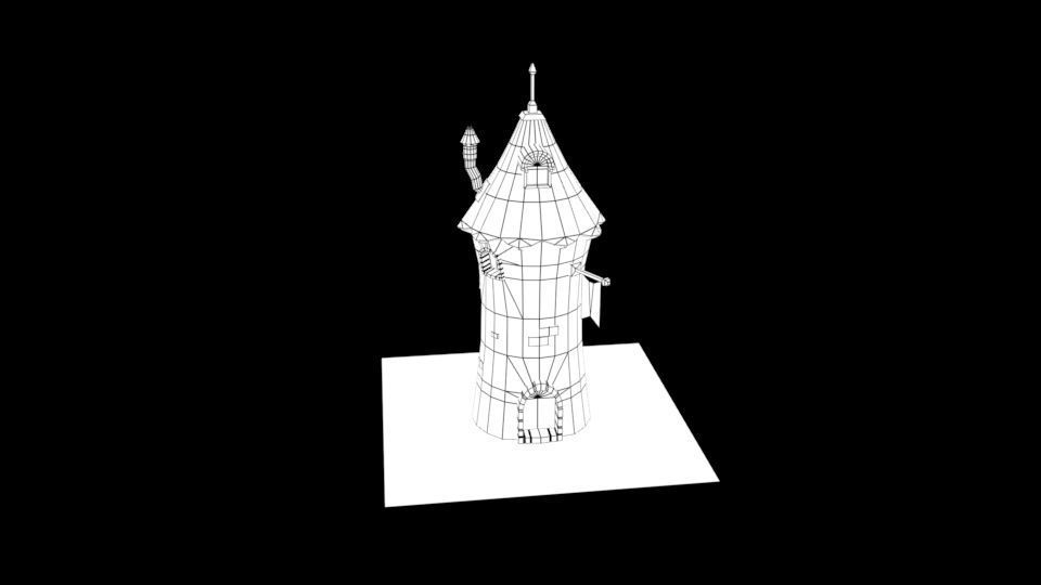 Stylized Tower lowpoly game ready Low-poly 3D model_6
