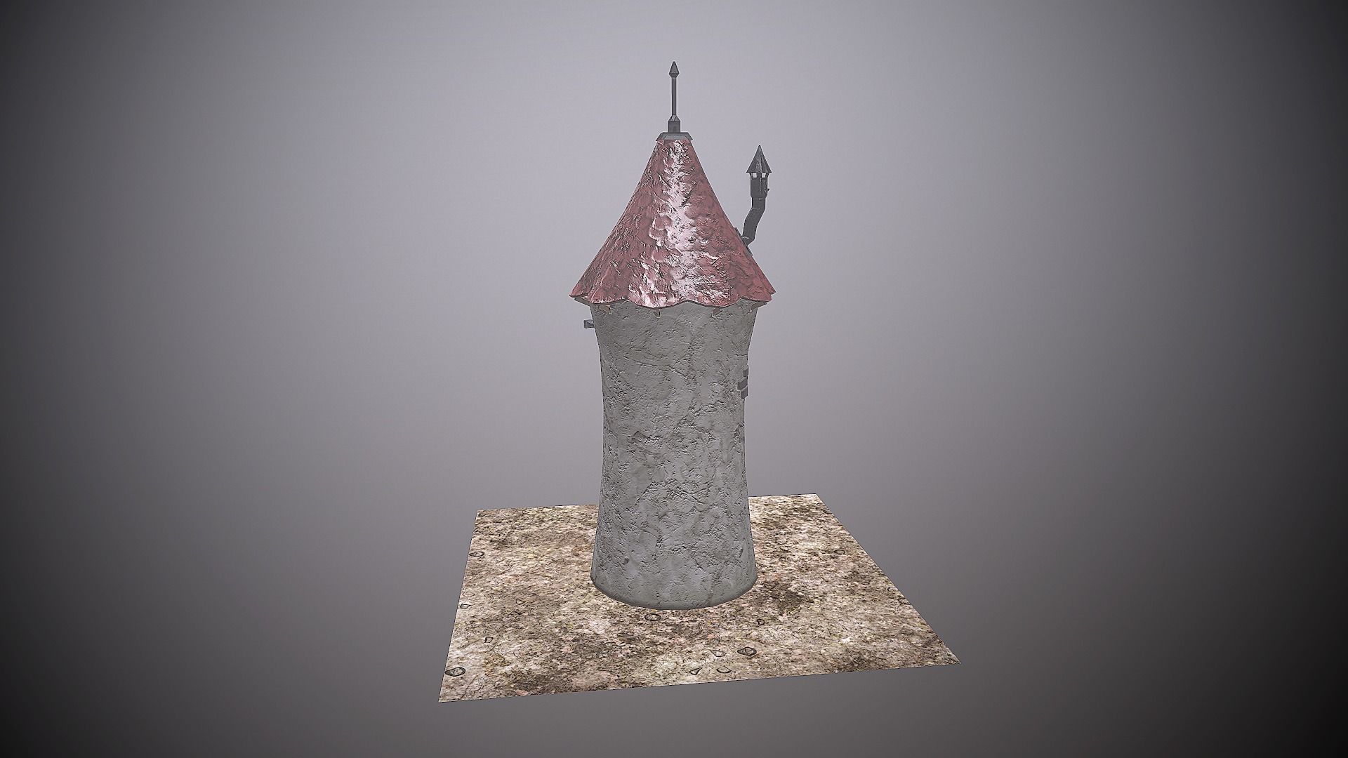 Stylized Tower lowpoly game ready Low-poly 3D model_4
