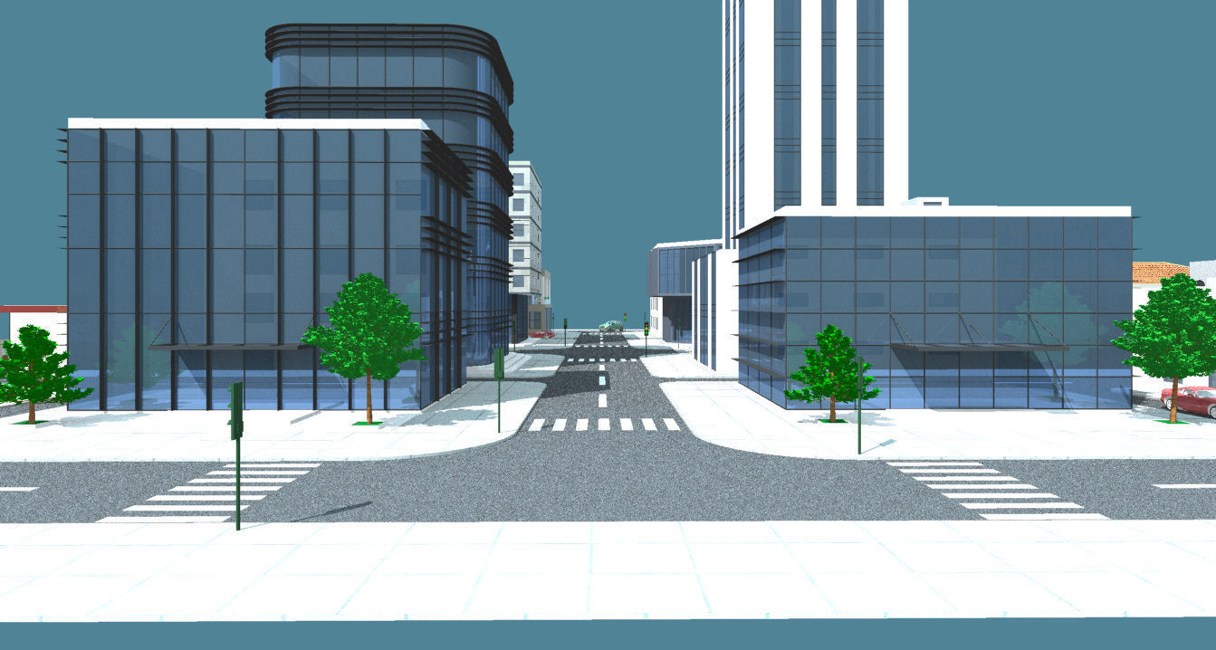 Mini City with 14 different building types 3D model_22