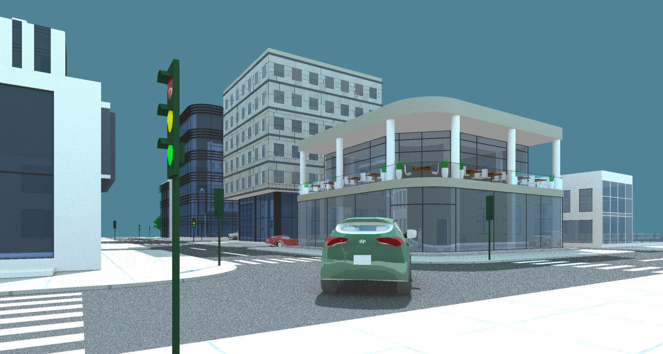 Mini City with 14 different building types 3D model_18
