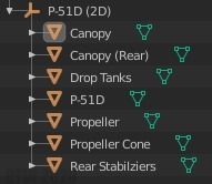 P51D Mustang 2D Cutout Low-poly 3D model_3