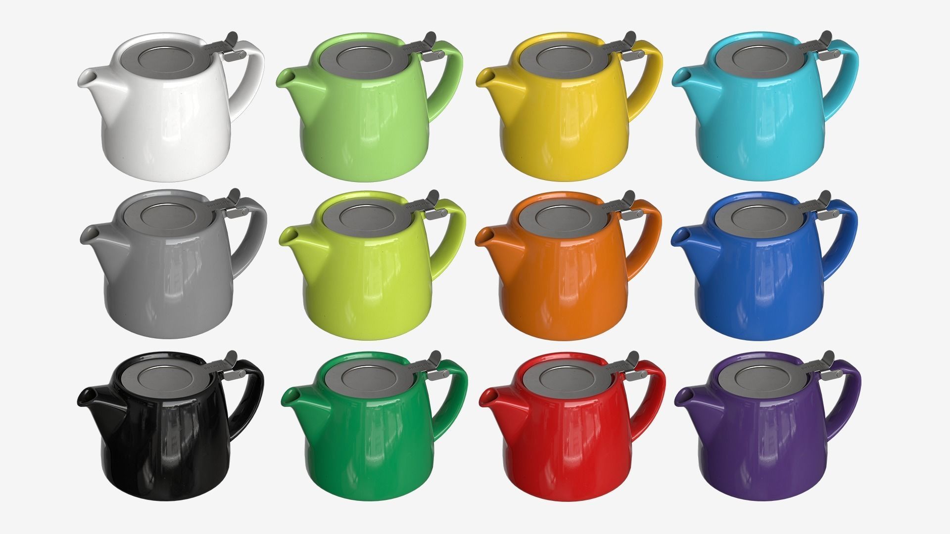 Teapot  Low-poly 3D model_6