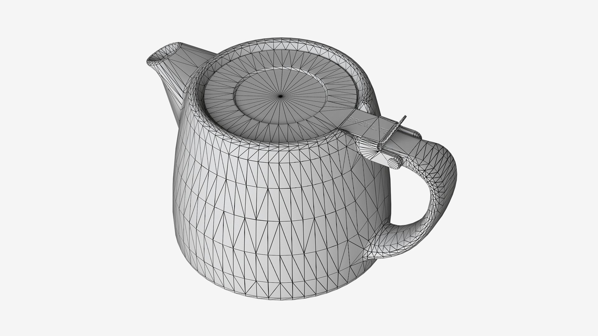 Teapot  Low-poly 3D model_7