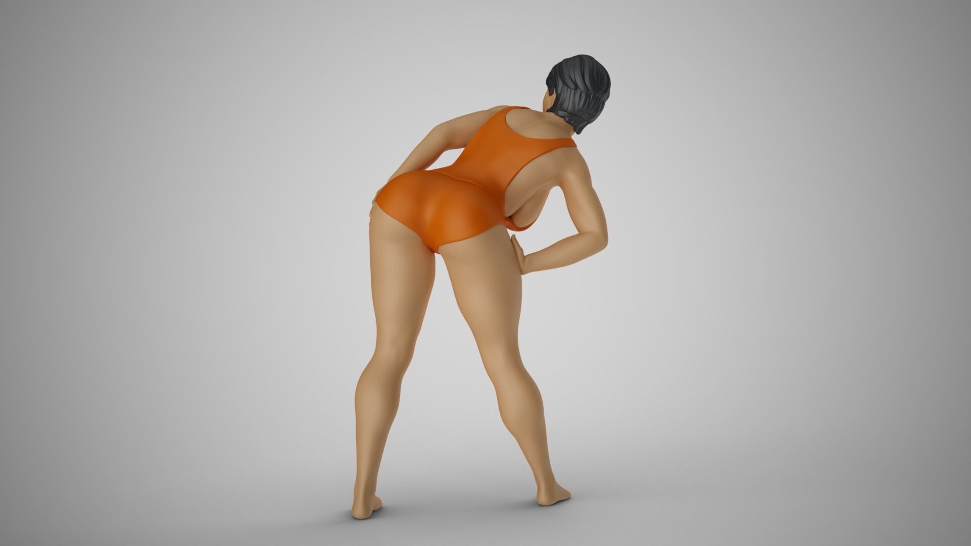 Woman Bending to Look 3D print model_8