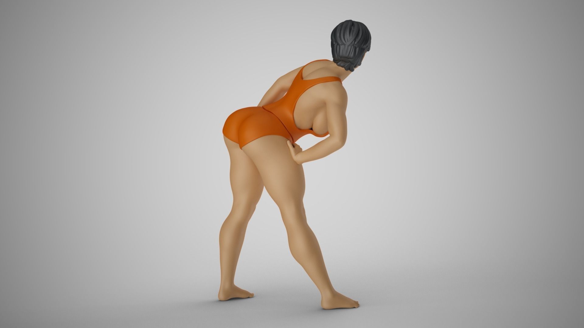 Woman Bending to Look 3D print model_5